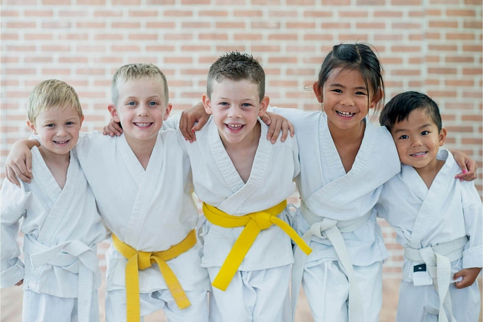 Kids together interested in martial arts